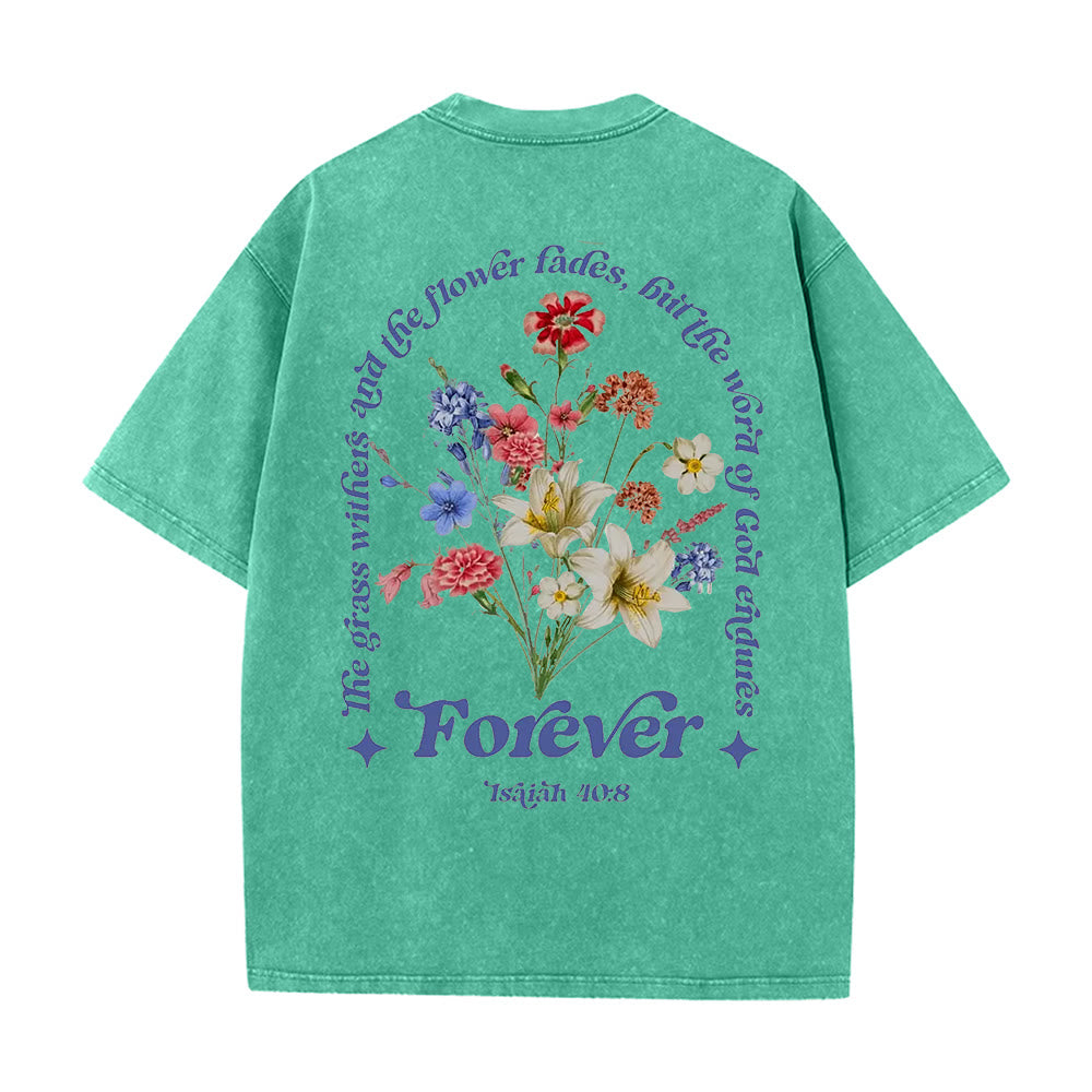 Christianartworkshop Unisex-T-Shirt „Ewiges Wort Gottes“ (vorgewaschen) - Grün - 5XL - image 4