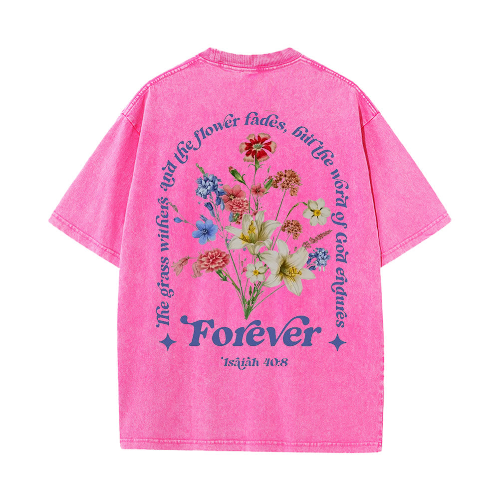 Christianartworkshop Unisex-T-Shirt „Ewiges Wort Gottes“ (vorgewaschen) - Rosa - 5XL - image 2