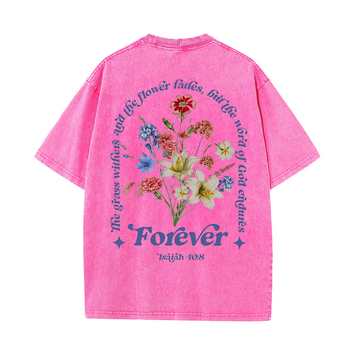 Christianartworkshop Unisex-T-Shirt „Ewiges Wort Gottes“ (vorgewaschen) - Rosa - 5XL - image 2