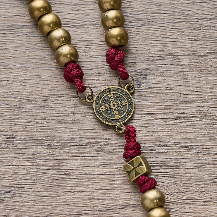 Christianartworkshop Rosenkranz „Grace & Year Bronze Red St. Benedikt“: Gedenkperlen 2026 mit individuellen Initialen - image 11