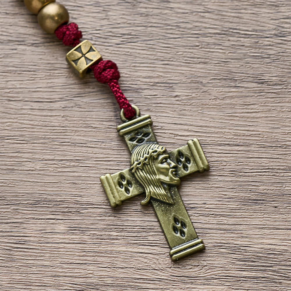 Christianartworkshop Rosenkranz „Grace & Year Bronze Red St. Benedikt“: Gedenkperlen 2026 mit individuellen Initialen - image 10