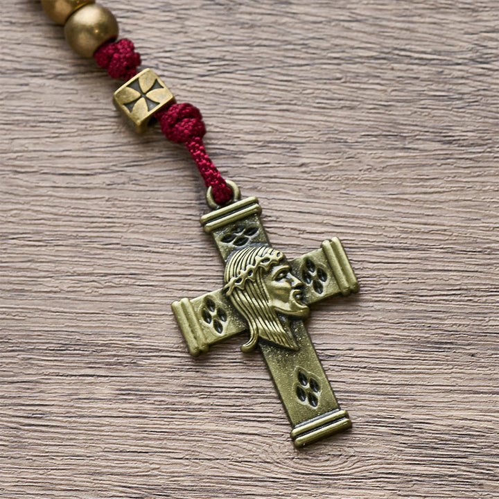 Christianartworkshop Rosenkranz „Grace & Year Bronze Red St. Benedikt“: Gedenkperlen 2026 mit individuellen Initialen - image 10