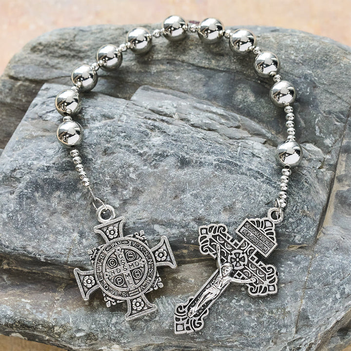 Christianartworkshop Die Four Protect Battle Beads Taschenrosenkranz-Serie in 4 Krieger-Ausführungen - Silber - image 4