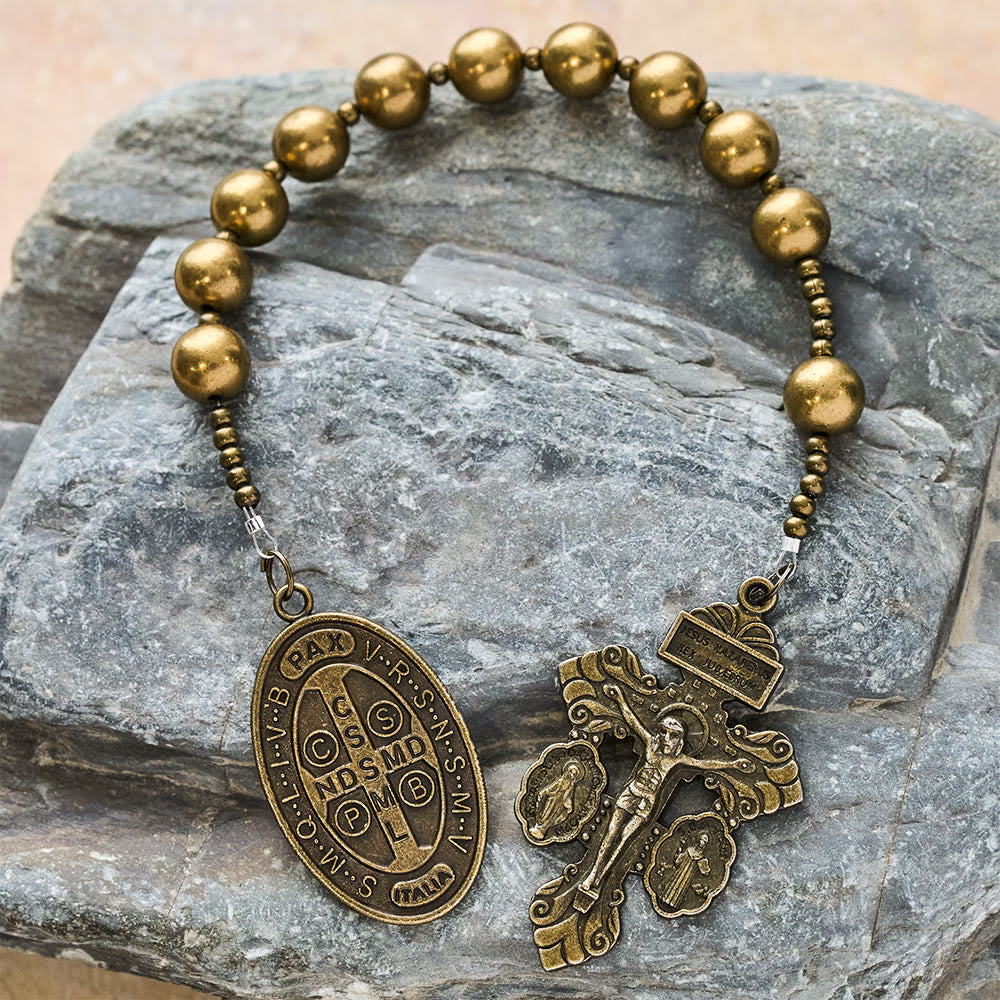 Christianartworkshop Die Four Protect Battle Beads Taschenrosenkranz-Serie in 4 Krieger-Ausführungen - Bronze - image 10