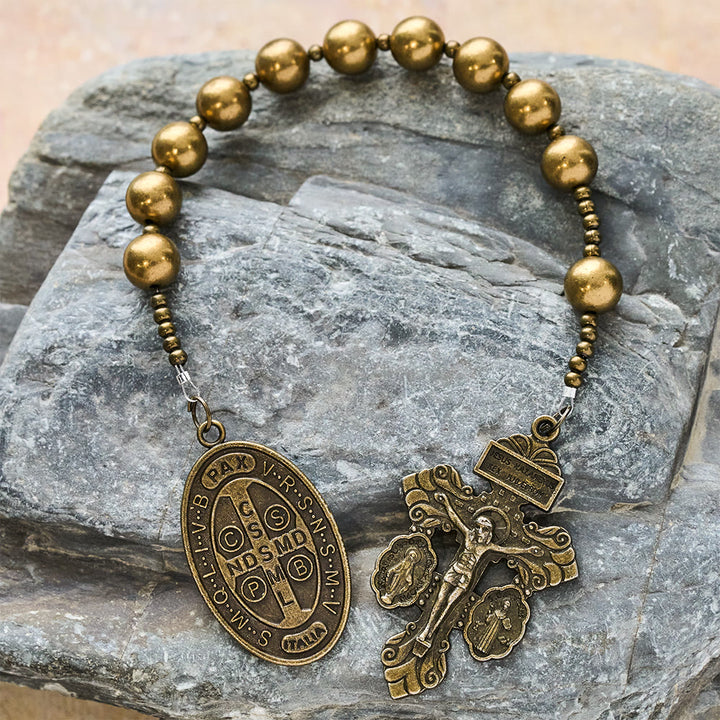 Christianartworkshop Die Four Protect Battle Beads Taschenrosenkranz-Serie in 4 Krieger-Ausführungen - Bronze - image 10