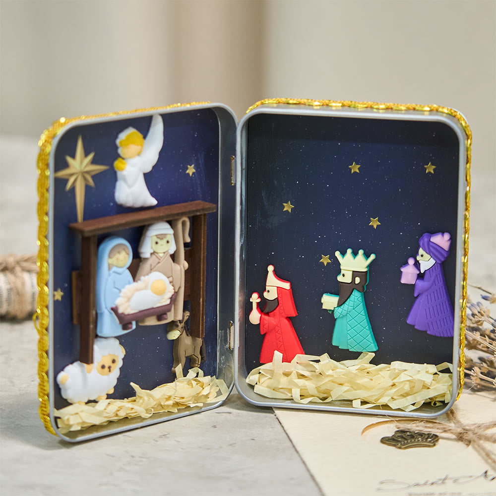 Christliche Krippe aus Blech: Eine kompakte Darstellung des Weihnachtsglaubens und der Weihnachtsgeschichte - image 1