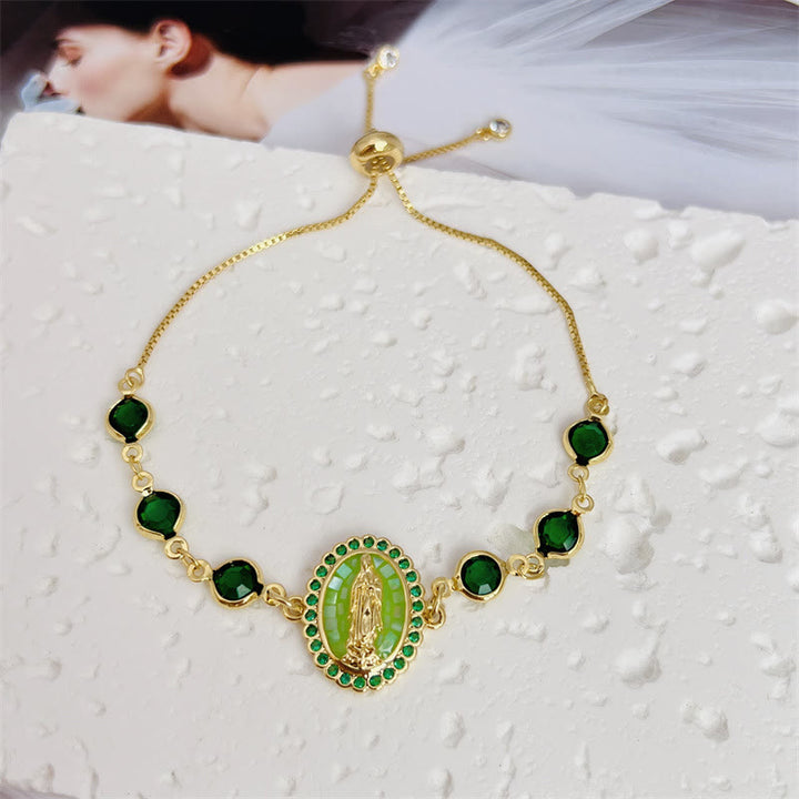 Christianartworkshop Mehrfarbiges Zirkon-Armband „Unsere Liebe Frau“: Stille Erinnerung an ihre Fürsorge - Grün - image 4