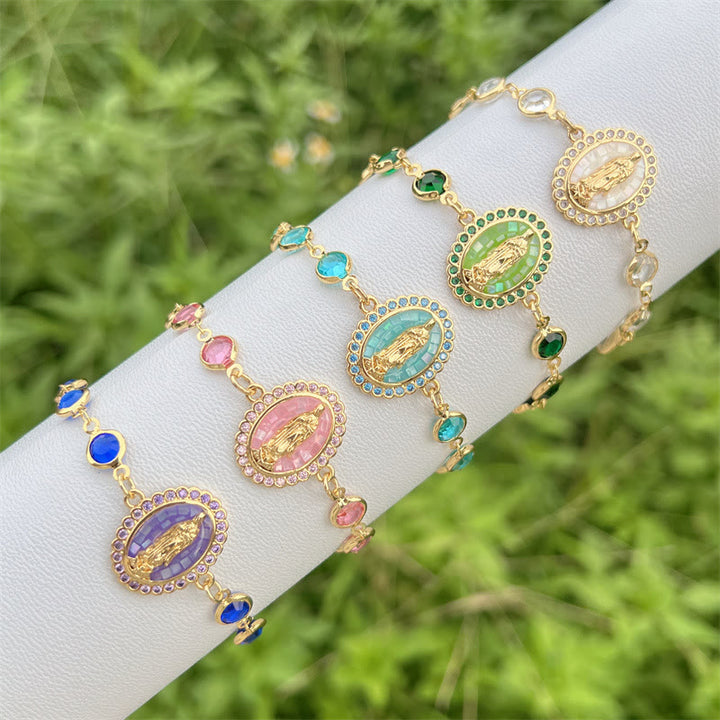 Christianartworkshop Mehrfarbiges Zirkon-Armband „Unsere Liebe Frau“: Stille Erinnerung an ihre Fürsorge - image 0