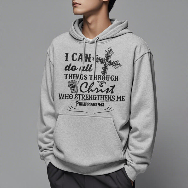Christianartworkshop Zitat-Stil Ich kann alles schaffen Fleecegefütterter Polyester-Hoodie - image 15