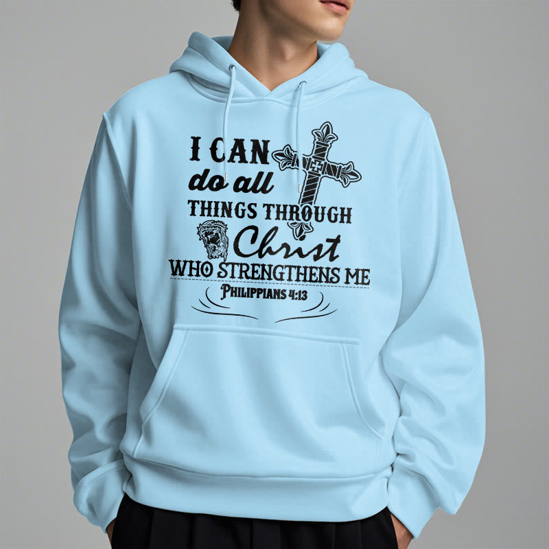 Christianartworkshop Zitat-Stil Ich kann alles schaffen Fleecegefütterter Polyester-Hoodie - image 18