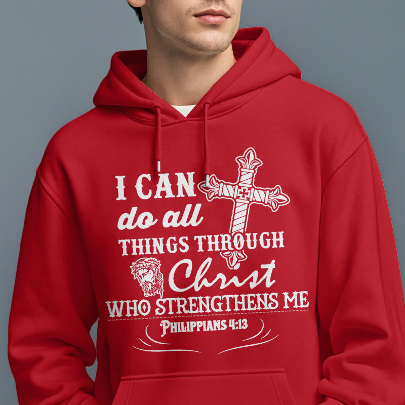 Christianartworkshop Zitat-Stil Ich kann alles schaffen Fleecegefütterter Polyester-Hoodie - image 23