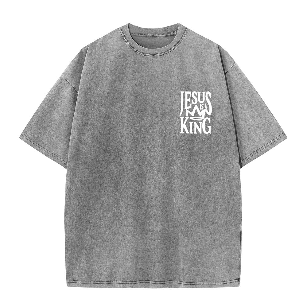 Christianartworkshop Jesus is King Statement Unisex Washed T-Shirt - image 11