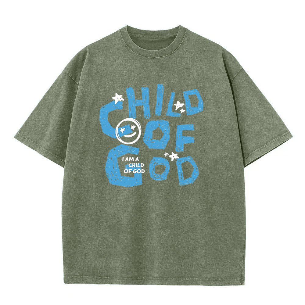 Christianartworkshop Kind Gottes Unisex-T-Shirt (vorgewaschen) - Armeegrün - 5XL - image 3