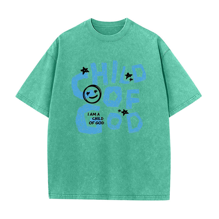 Christianartworkshop Kind Gottes Unisex-T-Shirt (vorgewaschen) - Grün - 5XL - image 7