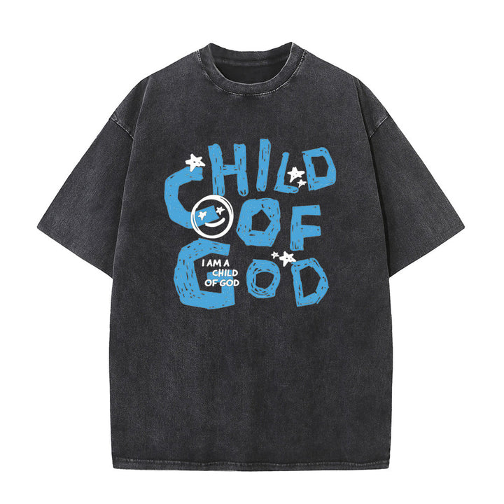 Christianartworkshop Kind Gottes Unisex-T-Shirt (vorgewaschen) - Schwarz - 5XL - image 2