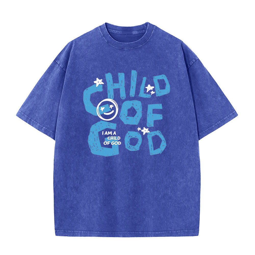 Christianartworkshop Kind Gottes Unisex-T-Shirt (vorgewaschen) - Blau - 5XL - image 8