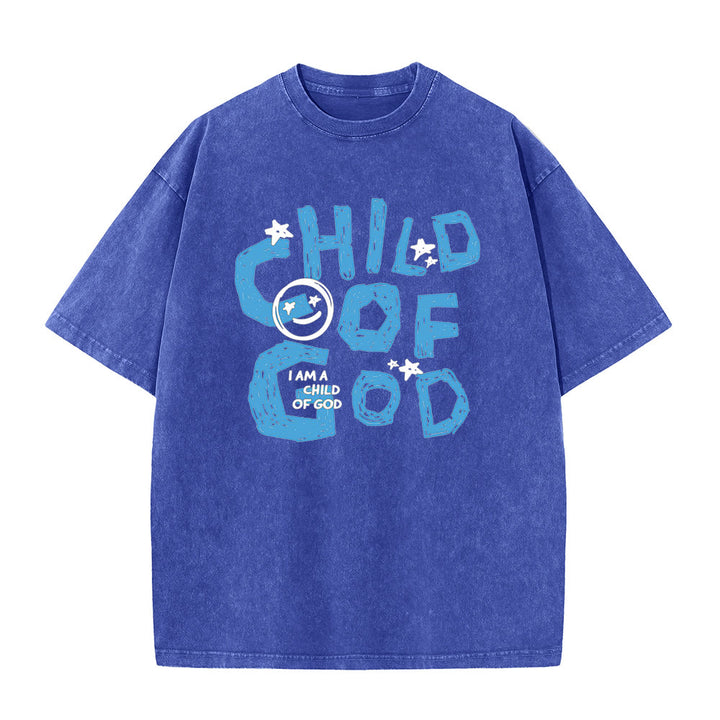 Christianartworkshop Kind Gottes Unisex-T-Shirt (vorgewaschen) - Blau - 5XL - image 8
