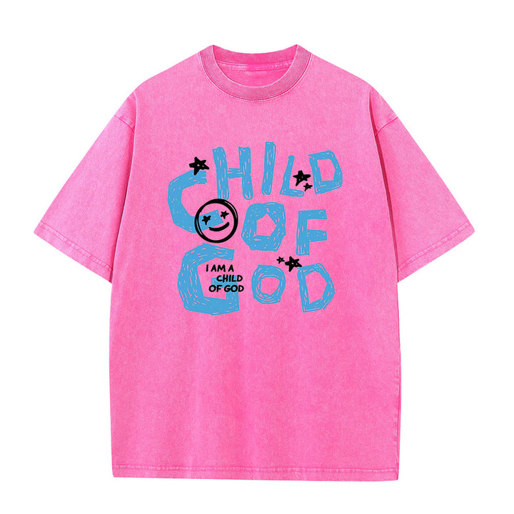 Christianartworkshop Kind Gottes Unisex-T-Shirt (vorgewaschen) - Rosa - 5XL - image 0