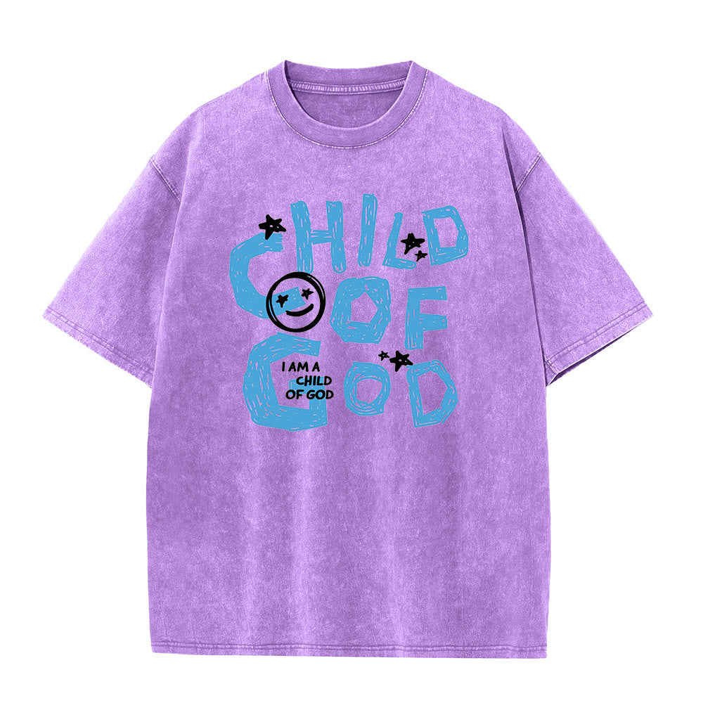 Christianartworkshop Kind Gottes Unisex-T-Shirt (vorgewaschen) - Lila - 5XL - image 5