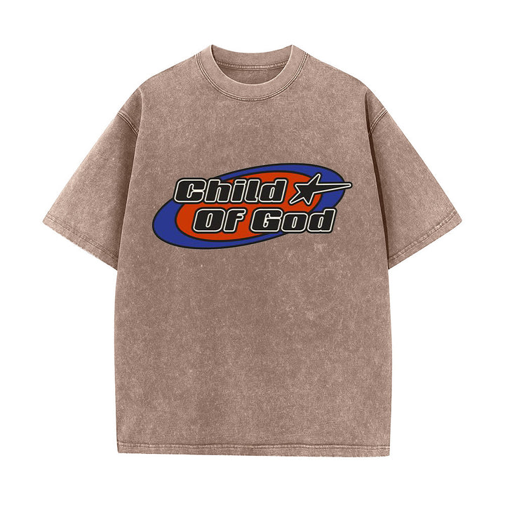 Christianartworkshop Kind Gottes Grafik Unisex gewaschenes T-Shirt - Kaffee - 5XL - image 6
