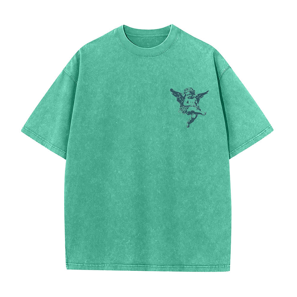 Christianartworkshop Inspiriertes „Blessed“-T-Shirt mit Engelsmotiv, Unisex, gewaschen - image 5