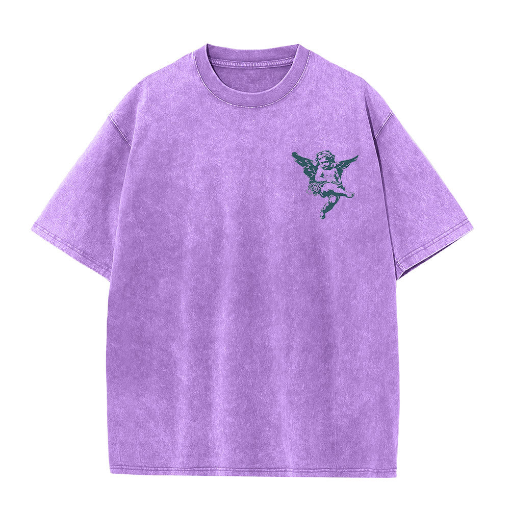 Christianartworkshop Inspiriertes „Blessed“-T-Shirt mit Engelsmotiv, Unisex, gewaschen - image 15