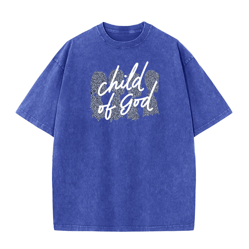 Christianartworkshop Kind Gottes Unisex-T-Shirt (vorgewaschen) - Blau - 5XL - image 4