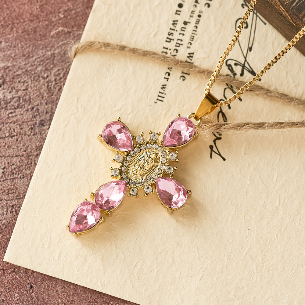 Christianartworkshop Diamant-Halskette mit Jungfrau-Maria-Kreuz - image 5