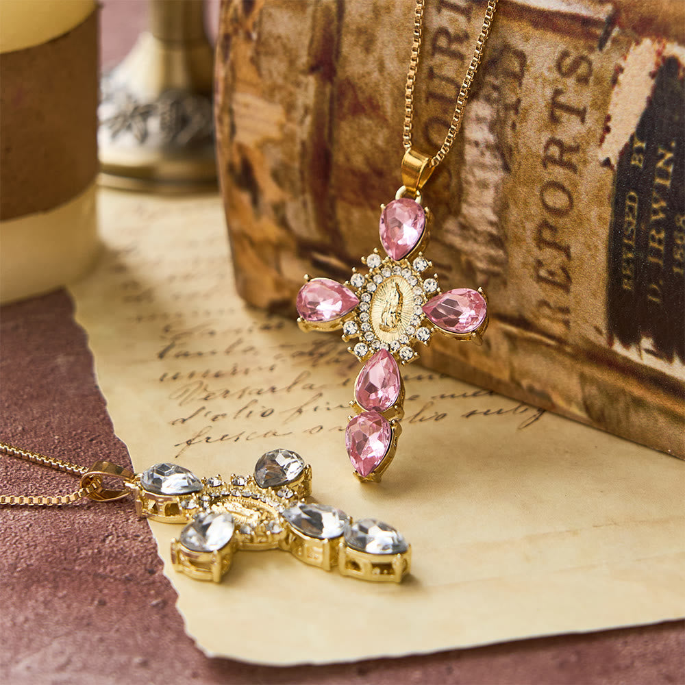 Christianartworkshop Diamant-Halskette mit Jungfrau-Maria-Kreuz - image 3