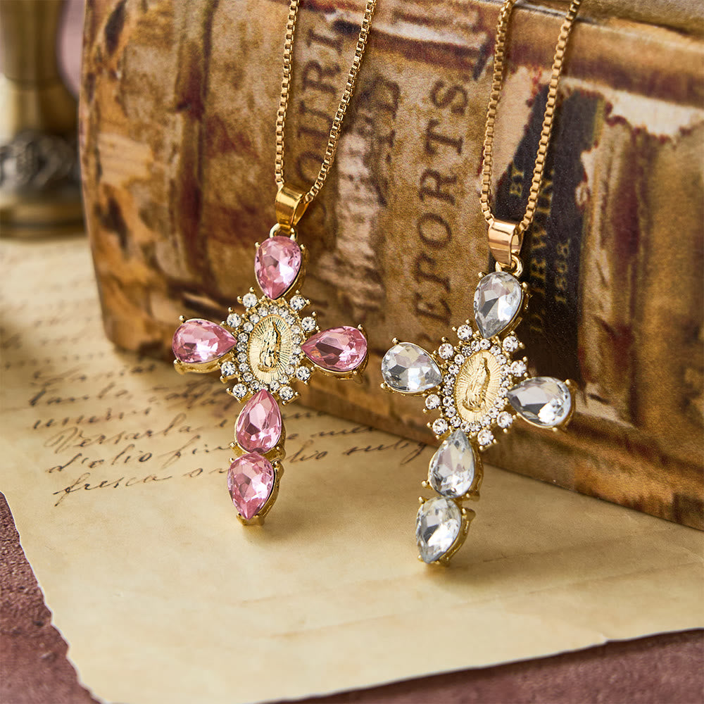 Christianartworkshop Diamant-Halskette mit Jungfrau-Maria-Kreuz - image 2