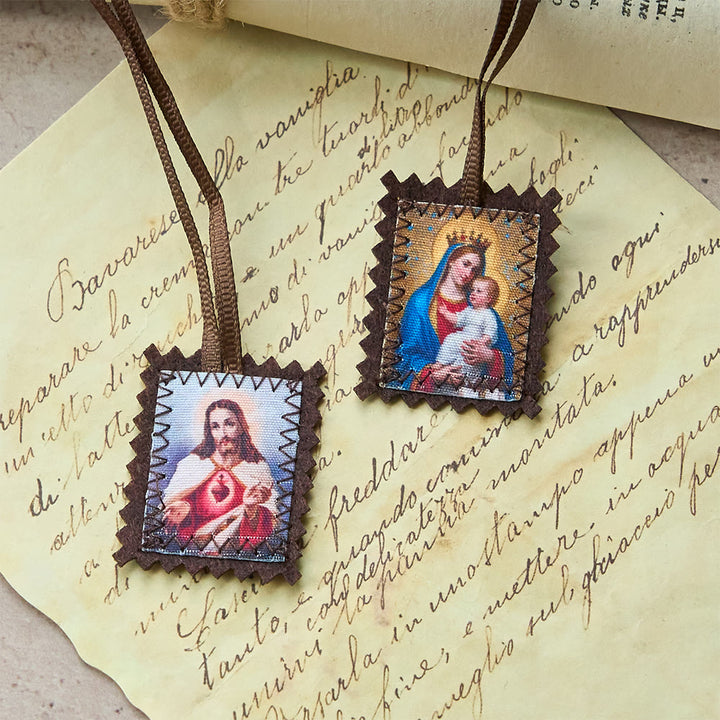 Christianartworkshop Herz-Jesu- und Madonna-Skapulier – Eine doppelte Verehrung von Jesus und Maria - Stil-1 - image 0