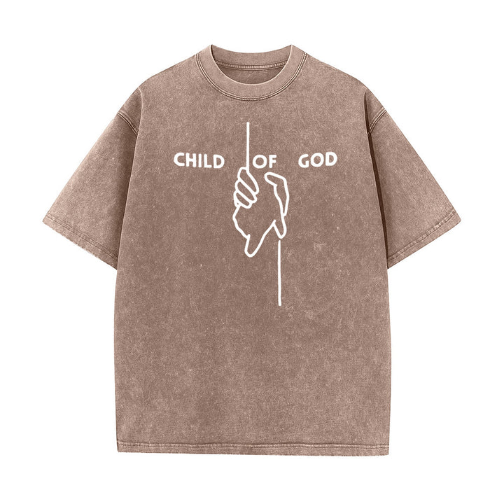 Christianartworkshop Künstlerisches Unisex-T-Shirt „Kind Gottes“: Handkreuz-Design und ewiger Glaube - Kaffee - 5XL - image 7
