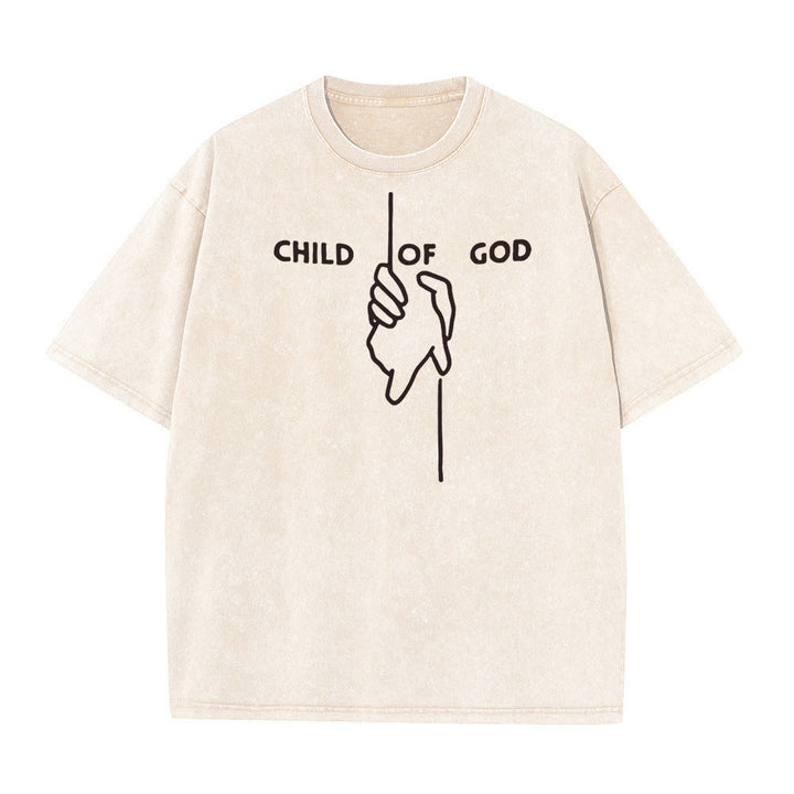 Christianartworkshop Künstlerisches Unisex-T-Shirt „Kind Gottes“: Handkreuz-Design und ewiger Glaube - Aprikose - 5XL - image 6