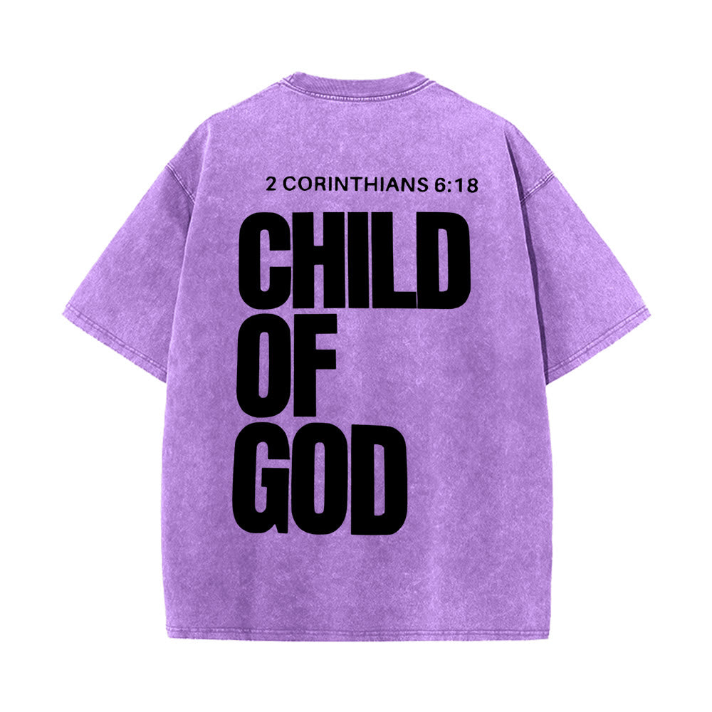 Christianartworkshop Minimalistisches Unisex-T-Shirt „Kind Gottes“: Ausdrucksstarker Glaube in klarem Design - Lila - 5XL - image 8