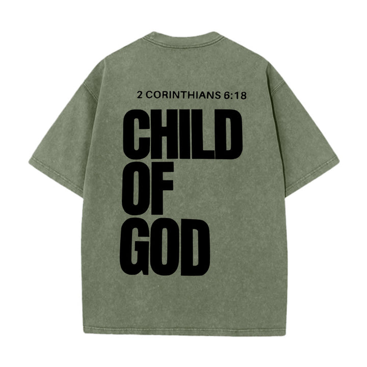 Christianartworkshop Minimalistisches Unisex-T-Shirt „Kind Gottes“: Ausdrucksstarker Glaube in klarem Design - Armeegrün - 5XL - image 2