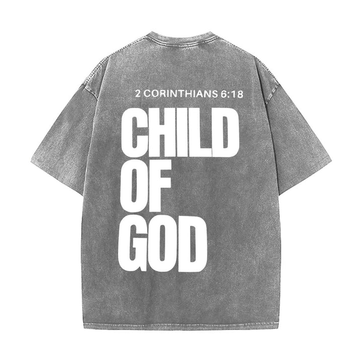 Christianartworkshop Minimalistisches Unisex-T-Shirt „Kind Gottes“: Ausdrucksstarker Glaube in klarem Design - Grau - 5XL - image 4
