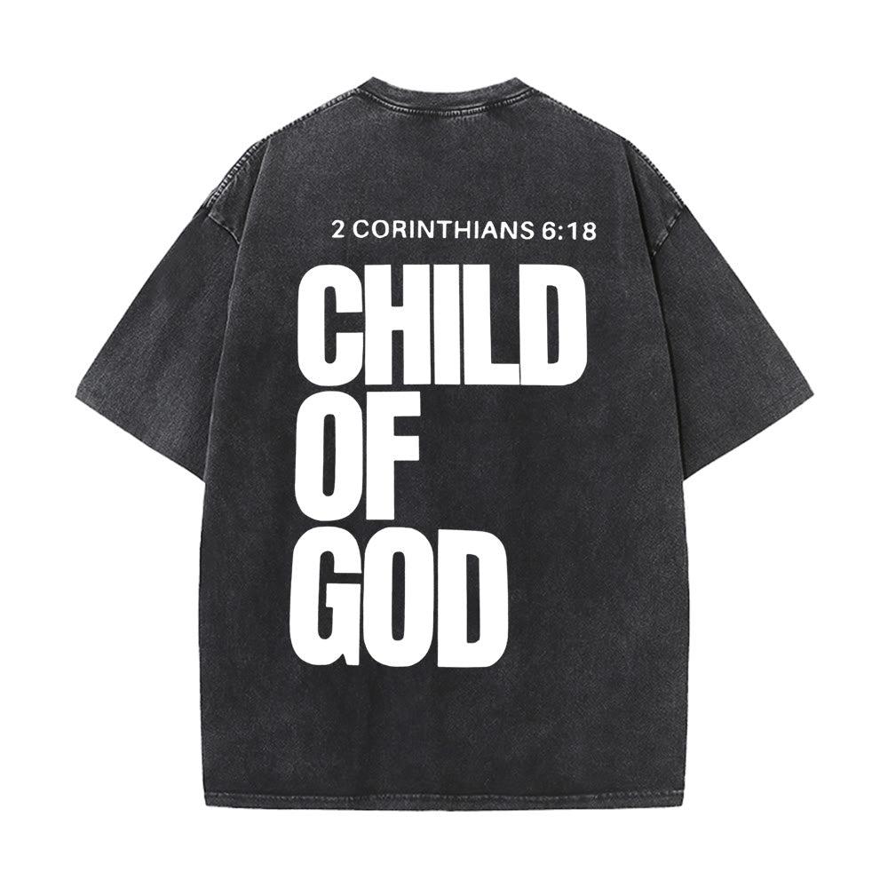 Christianartworkshop Minimalistisches Unisex-T-Shirt „Kind Gottes“: Ausdrucksstarker Glaube in klarem Design - Schwarz - 5XL - image 0