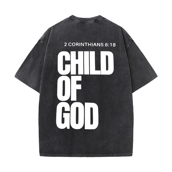 Christianartworkshop Minimalistisches Unisex-T-Shirt „Kind Gottes“: Ausdrucksstarker Glaube in klarem Design - Schwarz - 5XL - image 0
