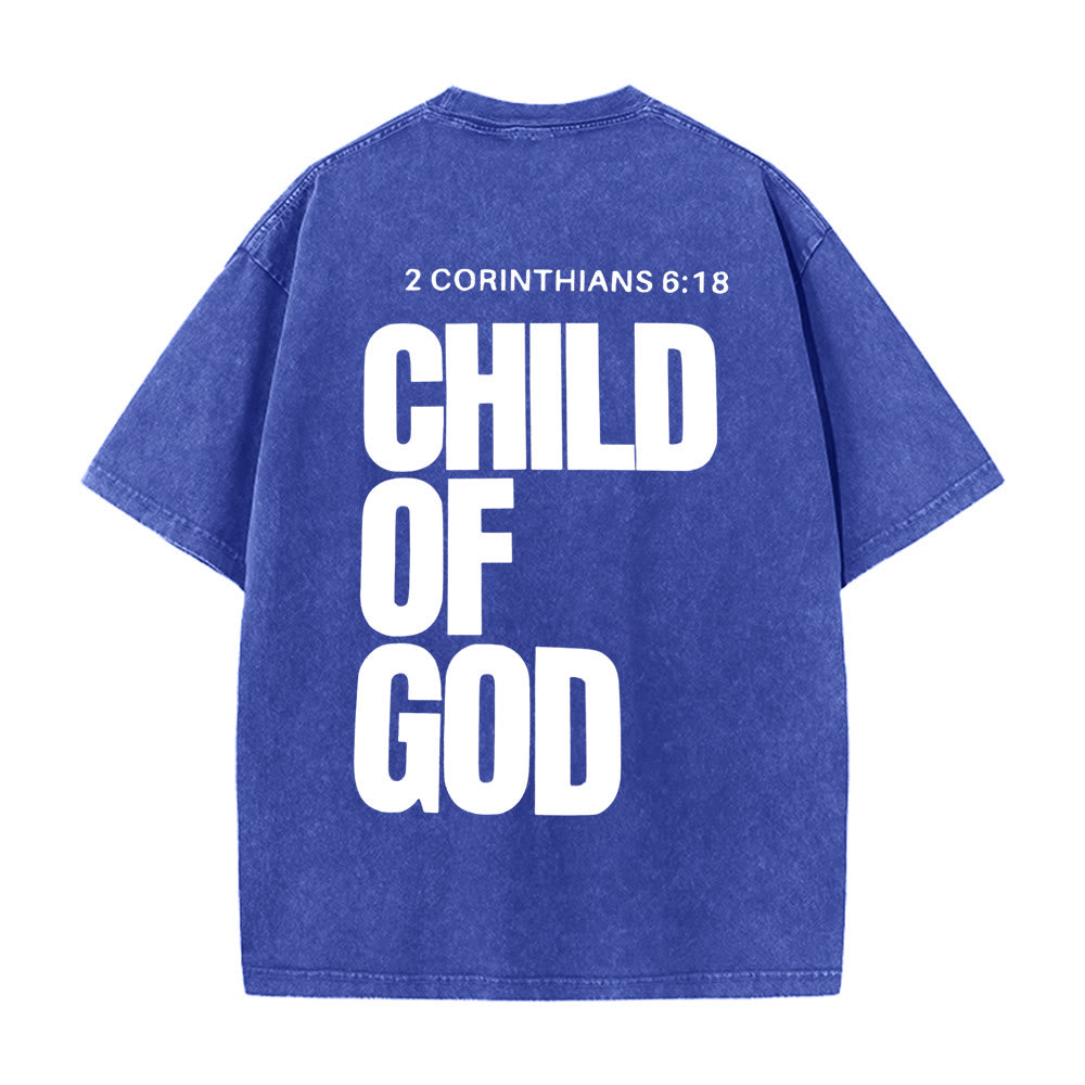 Christianartworkshop Minimalistisches Unisex-T-Shirt „Kind Gottes“: Ausdrucksstarker Glaube in klarem Design - Blau - 5XL - image 6