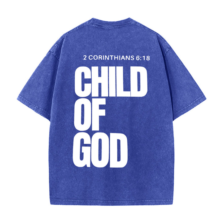 Christianartworkshop Minimalistisches Unisex-T-Shirt „Kind Gottes“: Ausdrucksstarker Glaube in klarem Design - Blau - 5XL - image 6