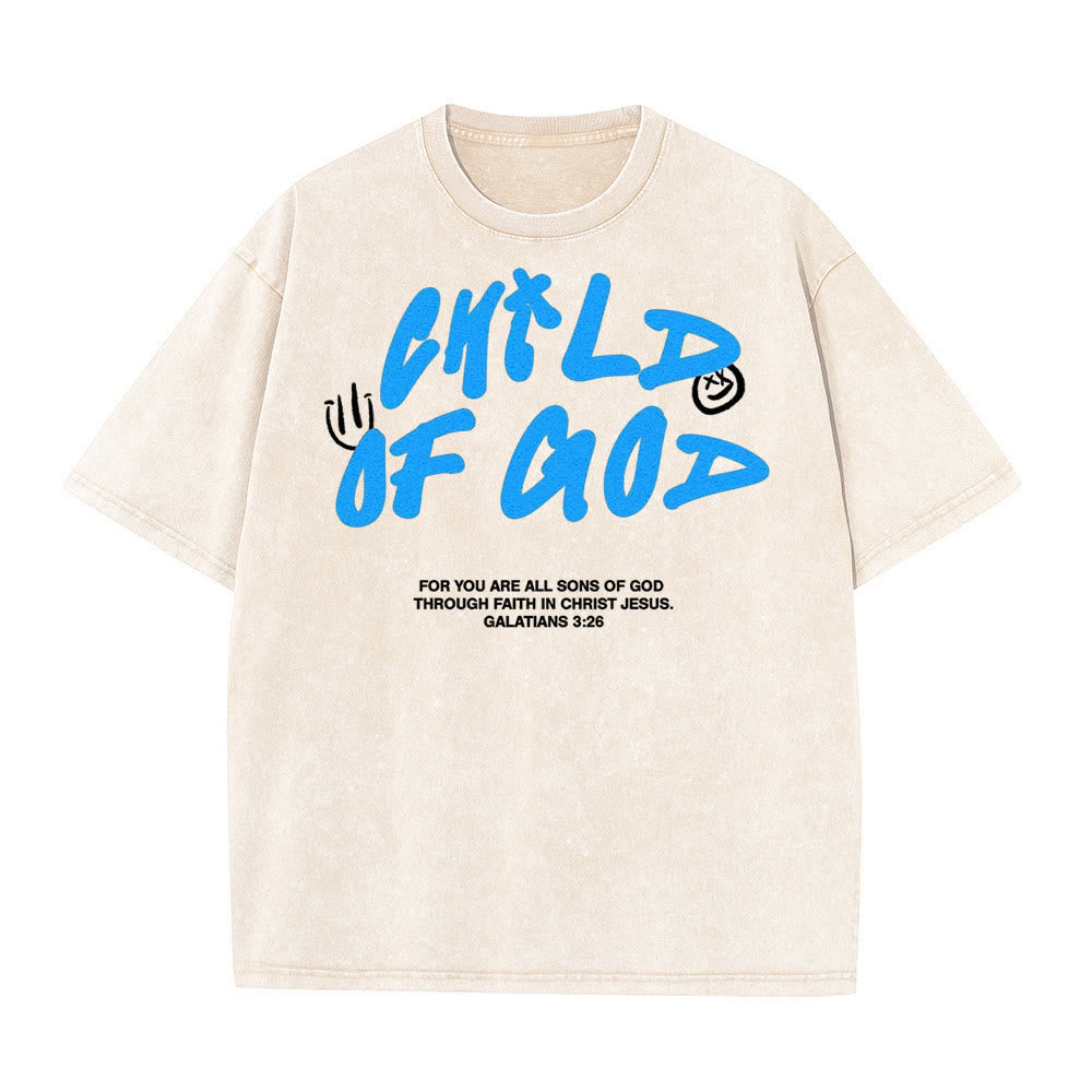 Christianartworkshop Lebendiges Graffiti-T-Shirt „Kind Gottes“ Unisex-Waschung - Aprikose - 5XL - image 6