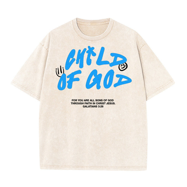 Christianartworkshop Lebendiges Graffiti-T-Shirt „Kind Gottes“ Unisex-Waschung - Aprikose - 5XL - image 6