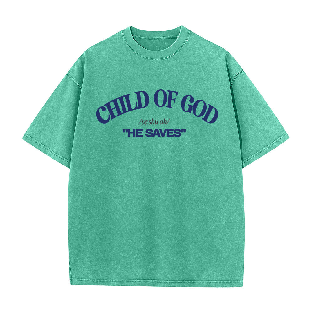Christianartworkshop Klassischer Stil Er rettet Kind Gottes Unisex-T-Shirt (vorgewaschen) - Grün - 5XL - image 7