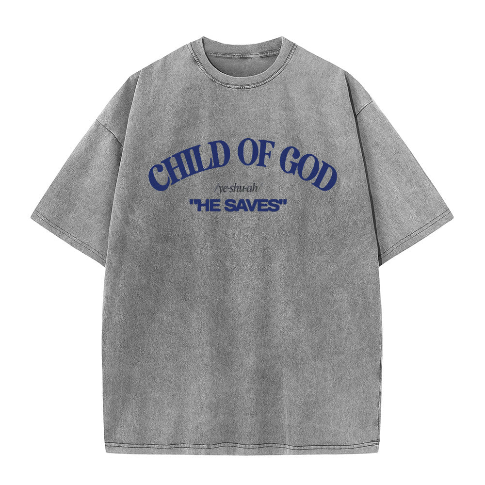 Christianartworkshop Klassischer Stil Er rettet Kind Gottes Unisex-T-Shirt (vorgewaschen) - Grau - 5XL - image 2