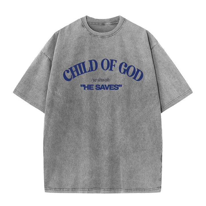 Christianartworkshop Klassischer Stil Er rettet Kind Gottes Unisex-T-Shirt (vorgewaschen) - Grau - 5XL - image 2