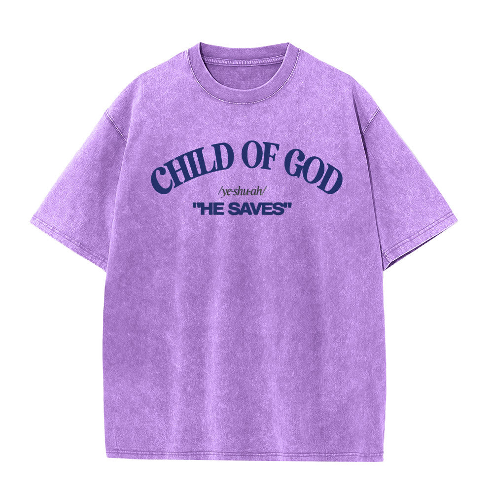 Christianartworkshop Klassischer Stil Er rettet Kind Gottes Unisex-T-Shirt (vorgewaschen) - Lila - 5XL - image 4