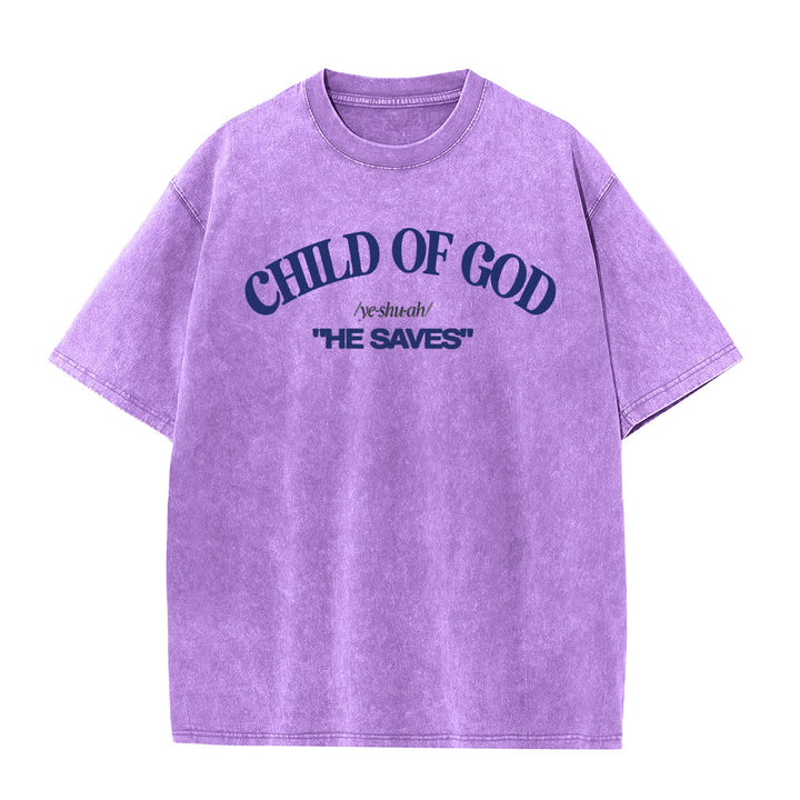 Christianartworkshop Klassischer Stil Er rettet Kind Gottes Unisex-T-Shirt (vorgewaschen) - Lila - 5XL - image 4