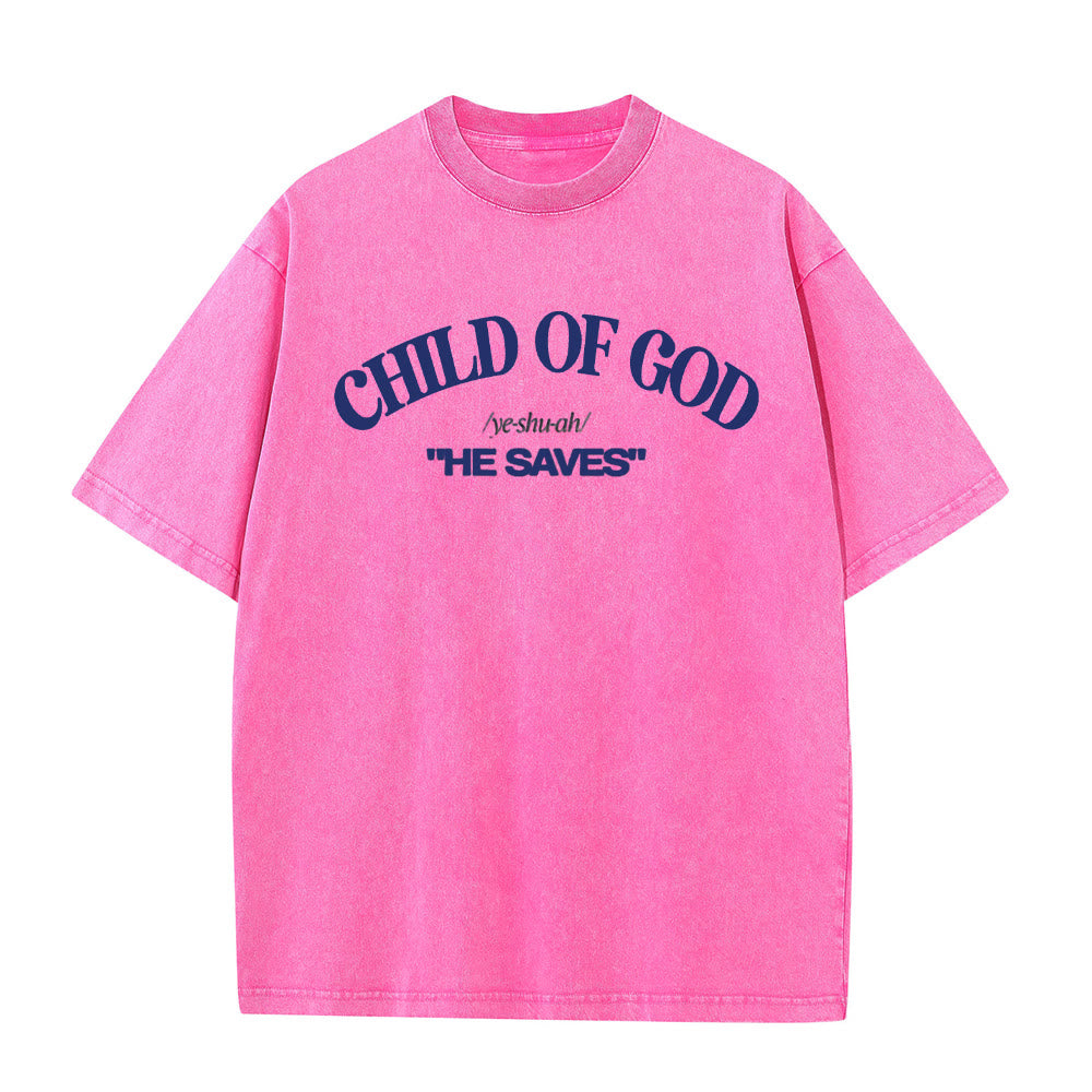 Christianartworkshop Klassischer Stil Er rettet Kind Gottes Unisex-T-Shirt (vorgewaschen) - Rosa - 5XL - image 8