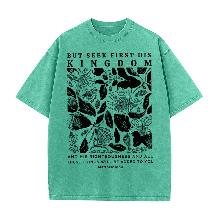 Christianartworkshop Aber sucht zuerst sein Reich Unisex-T-Shirt (vorgewaschen) - Grün - 5XL - image 3