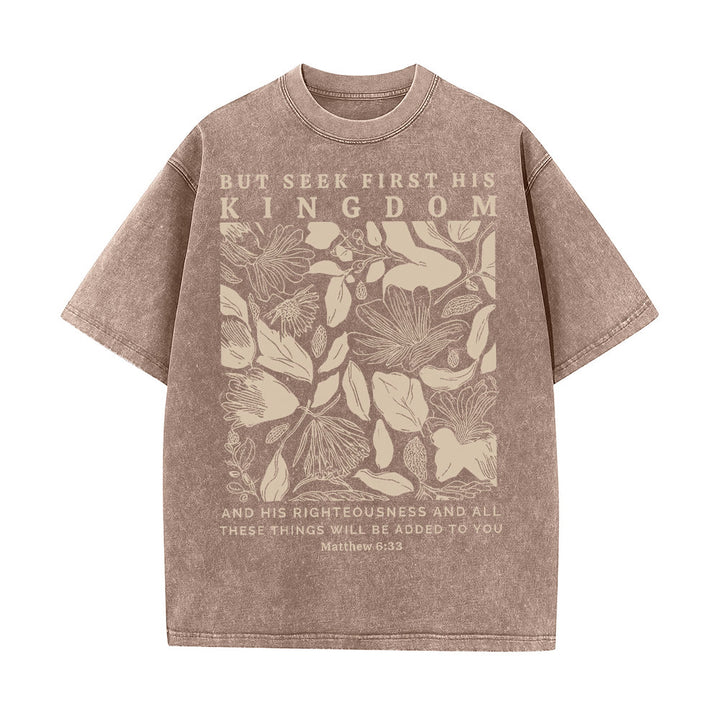 Christianartworkshop Aber sucht zuerst sein Reich Unisex-T-Shirt (vorgewaschen) - Kaffee - 5XL - image 6